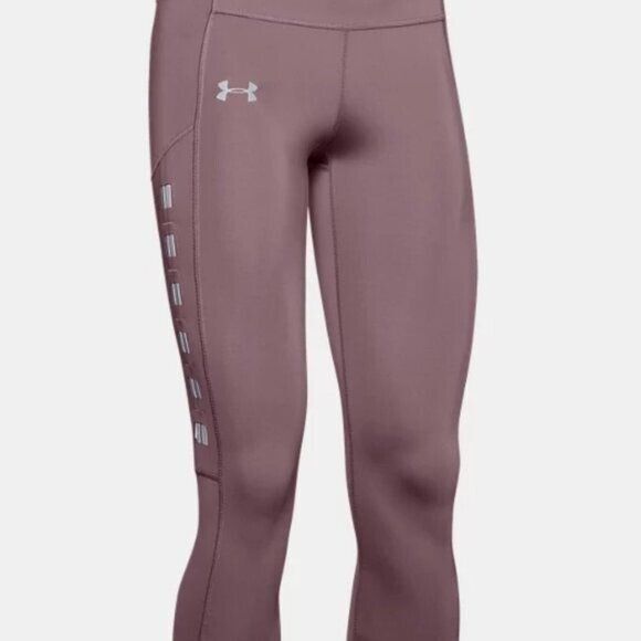 Under Armour women large UA Qualifier Speedpocket Roadside Runway Crop Tights - Picture 2 of 13